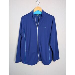 Lauren Ralph Lauren Track Jacket Womens 2X Blue Full Zip Pockets Stretch